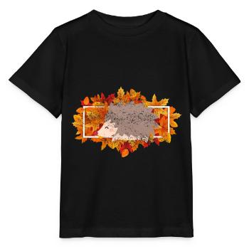 Igel Waldtier Tierfreund Geschenk - Stanley/Stella Kinder T-Shirt MINI CREATOR  - Schwarz - Vorne - Mikhail (115cm)