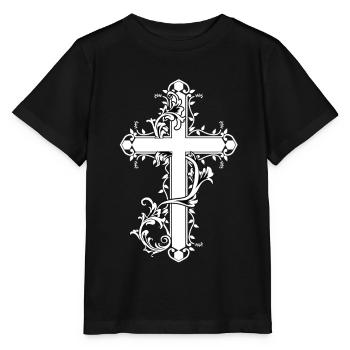 Kreuz Kreuze Barock Religion Symbole Kirche Jesus - Stanley/Stella Kinder T-Shirt MINI CREATOR  - Schwarz - Vorne - Mikhail (115cm)