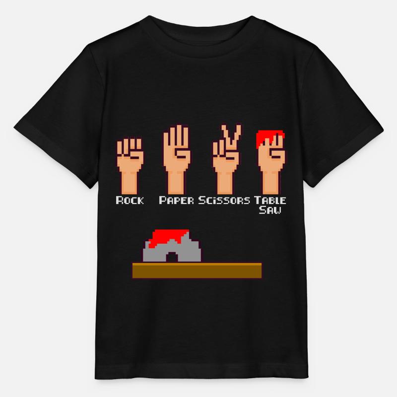 Pierre ciseaux papier scie circulaire menuisier - T-shirt bio MINI CREATOR Stanley/Stella Enfant - noir