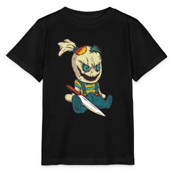 Poupée vaudou effrayant avec un couteau pour Halloween - T-shirt bio MINI CREATOR Stanley/Stella Enfant - noir - Devant - Mikhail (115cm)