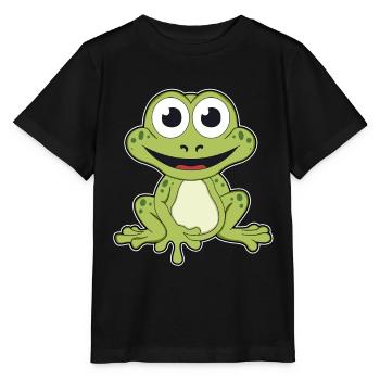 Grenouille quark animal faune nature forêt grenouilles - T-shirt bio MINI CREATOR Stanley/Stella Enfant - noir - Devant - Mikhail (115cm)