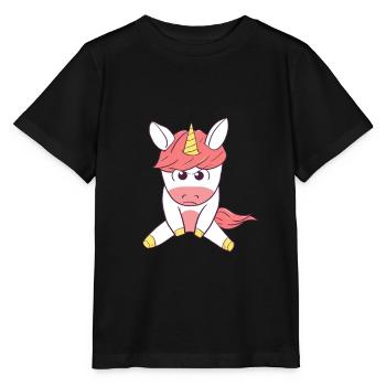 Angry Unicorn Wütendes Einhorn - Stanley/Stella Kinder T-Shirt MINI CREATOR  - Schwarz - Vorne - Mikhail (115cm)