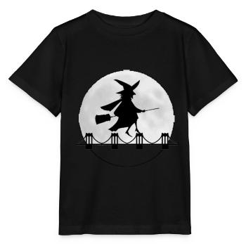 Sorcière magique sorcellerie balai d'halloween - T-shirt bio MINI CREATOR Stanley/Stella Enfant - noir - Devant - Mikhail (115cm)