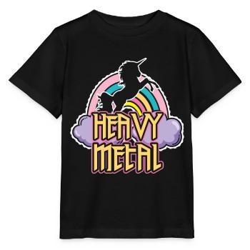 Einhorn Heavy Metall - Stanley/Stella Kinder T-Shirt MINI CREATOR  - Schwarz - Vorne - Mikhail (115cm)