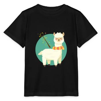 Lama - Stanley/Stella Kinder T-Shirt MINI CREATOR  - Schwarz - Vorne - Mikhail (115cm)