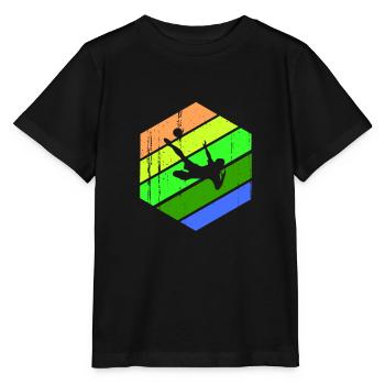 Fussballer Fallrückzieher Fussballspieler Retro - Stanley/Stella Kinder T-Shirt MINI CREATOR  - Schwarz - Vorne - Mikhail (115cm)