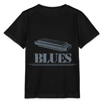 Mundharmonika Blues - Stanley/Stella Kinder T-Shirt MINI CREATOR  - Schwarz - Vorne - Mikhail (115cm)
