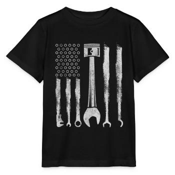 Mechanic US Cars USA Screwdriver Tool Gift - Stanley/Stella MINI CREATOR Kids’ T-Shirt - black - Front - Mikhail (115cm)