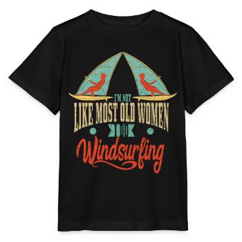 Windsurfer women windsurfer windsurfing - Stanley/Stella MINI CREATOR Kids’ T-Shirt - black - Front - Mikhail (115cm)