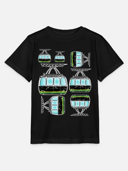 Bergbahn gondel seilbahn kunst - Stanley/Stella Kinder T-Shirt MINI CREATOR - Schwarz