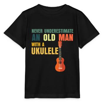 Ukulélé Papa Papy - T-shirt bio MINI CREATOR Stanley/Stella Enfant - noir - Devant - Mikhail (115cm)