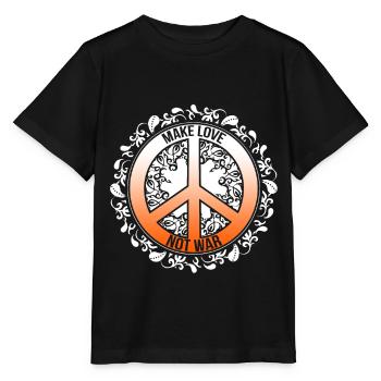 Make Love Not War Hippie Costume Fête mondiale du printemps - T-shirt bio MINI CREATOR Stanley/Stella Enfant - noir - Devant - Mikhail (115cm)