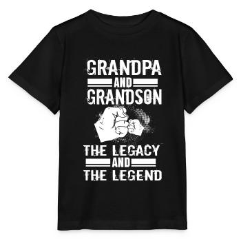 Grandpa Grandson Legend - Stanley/Stella MINI CREATOR Kids’ T-Shirt - black - Front - Mikhail (115cm)