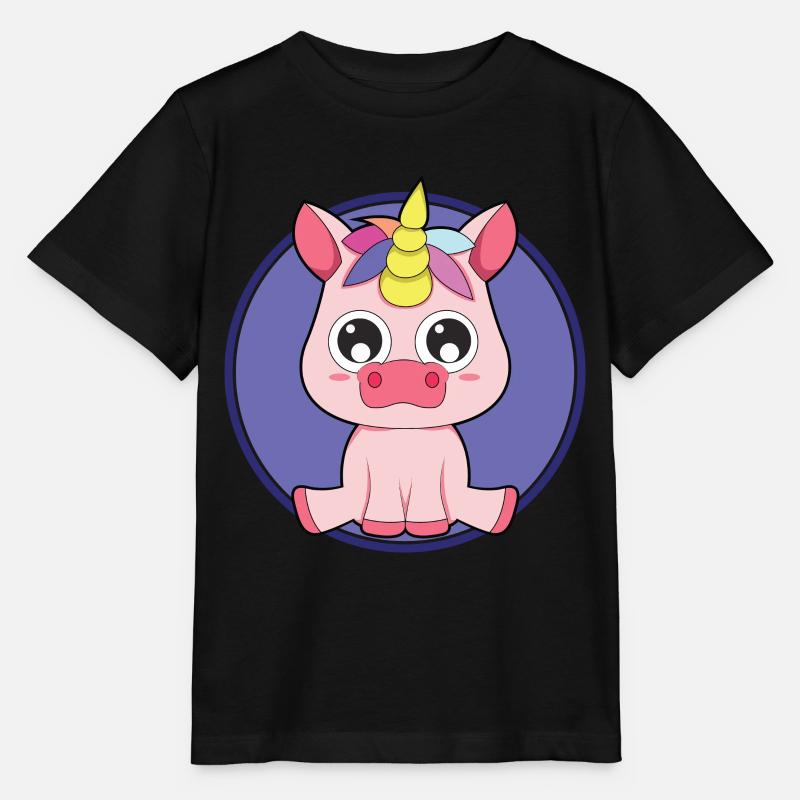 Licorne bébé animaux mignons - T-shirt bio MINI CREATOR Stanley/Stella Enfant - noir
