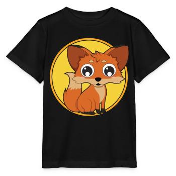 Renard bébé animaux mignons - T-shirt bio MINI CREATOR Stanley/Stella Enfant - noir - Devant - Mikhail (115cm)
