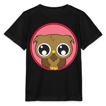 Eule niedlich Tiere - Stanley/Stella Kinder T-Shirt MINI CREATOR  - Schwarz - Vorne - Mikhail (115cm)