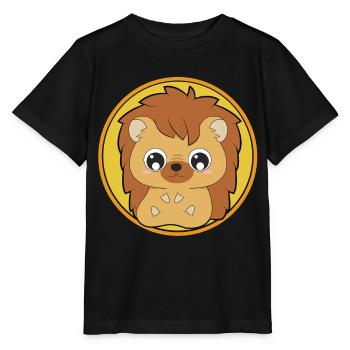 Hérisson mignon animaux mignons - T-shirt bio MINI CREATOR Stanley/Stella Enfant - noir - Devant - Mikhail (115cm)