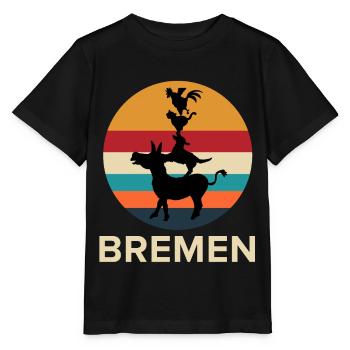 Musiciens de la ville de Brême, cadeau de Brême - T-shirt bio MINI CREATOR Stanley/Stella Enfant - noir - Devant - Mikhail (115cm)