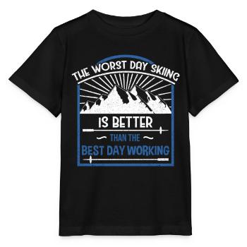 Skiing Ski - Stanley/Stella MINI CREATOR Kids’ T-Shirt - black - Front - Mikhail (115cm)