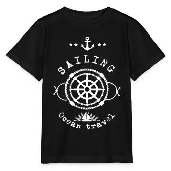 Segelschiff - Stanley/Stella Kinder T-Shirt MINI CREATOR  - Schwarz - Vorne - Mikhail (115cm)