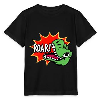 Dinosaur ROAR - Stanley/Stella MINI CREATOR Kids’ T-Shirt - black - Front - Mikhail (115cm)