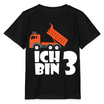 Ich bin 3 drei Jahre Junge Muldenkipper LKW - Stanley/Stella Kinder T-Shirt MINI CREATOR  - Schwarz - Vorne - Mikhail (115cm)