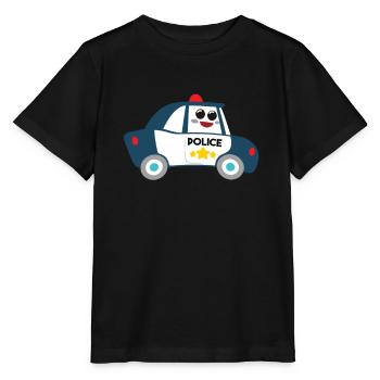 Police Car T-Shirt Police Kids Shirt - Stanley/Stella MINI CREATOR Kids’ T-Shirt - black - Front - Mikhail (115cm)