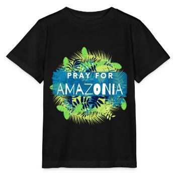 Pray for Amazonas Save Amazonia Lungs of the Earth - Stanley/Stella Kinder T-Shirt MINI CREATOR  - Schwarz - Vorne - Mikhail (115cm)