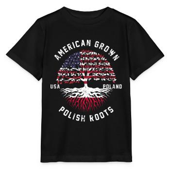 Polen Nation Fahne Geschenk - Stanley/Stella Kinder T-Shirt MINI CREATOR  - Schwarz - Vorne - Mikhail (115cm)