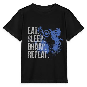 Eat Sleep Braap Repeat - T-shirt bio MINI CREATOR Stanley/Stella Enfant - noir - Devant - Mikhail (115cm)