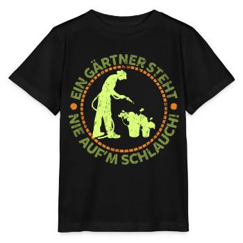Gardener Garden gardening - Stanley/Stella MINI CREATOR Kids’ T-Shirt - black - Front - Mikhail (115cm)