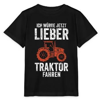 Traktor Ernte - Stanley/Stella Kinder T-Shirt MINI CREATOR  - Schwarz - Vorne - Mikhail (115cm)