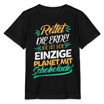 Schokolade Klimaschutz - Stanley/Stella Kinder T-Shirt MINI CREATOR  - Schwarz - Vorne - Mikhail (115cm)