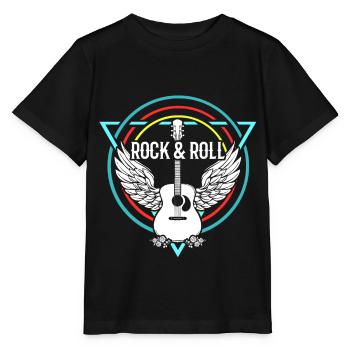 Rock n Roll Rock Roll Rock n Roll guitariste - T-shirt bio MINI CREATOR Stanley/Stella Enfant - noir - Devant - Mikhail (115cm)