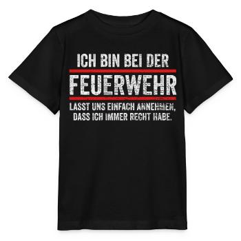 Feuerwehr Blaulicht - Stanley/Stella Kinder T-Shirt MINI CREATOR  - Schwarz - Vorne - Mikhail (115cm)