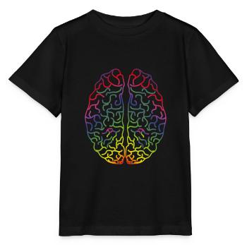Colorful brain brain - Stanley/Stella MINI CREATOR Kids’ T-Shirt - black - Front - Mikhail (115cm)