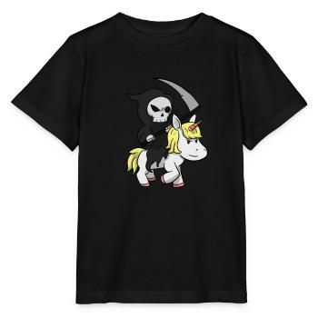 Tod Reitet Einhorn - Stanley/Stella Kinder T-Shirt MINI CREATOR  - Schwarz - Vorne - Mikhail (115cm)