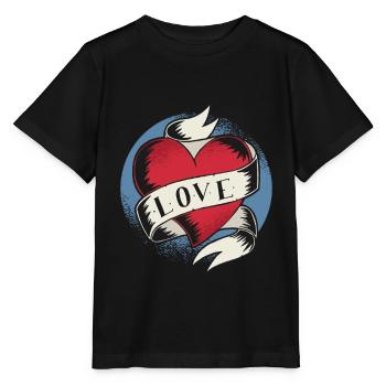 Coeur d'amour de tatouage - T-shirt bio MINI CREATOR Stanley/Stella Enfant - noir - Devant - Mikhail (115cm)