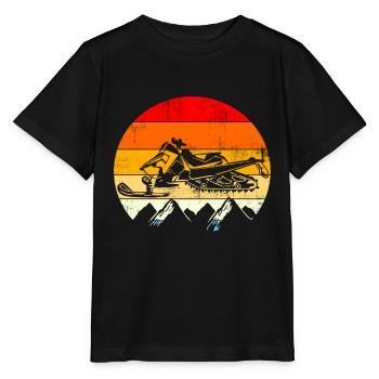Vintage retro snowmobile - Stanley/Stella MINI CREATOR Kids’ T-Shirt - black - Front - Mikhail (115cm)