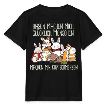 Hase Süß Kaninchen Spruch - Stanley/Stella Kinder T-Shirt MINI CREATOR  - Schwarz - Vorne - Mikhail (115cm)