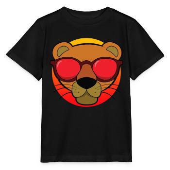 Coole Tiere Löwe lustiges Tier - Stanley/Stella Kinder T-Shirt MINI CREATOR  - Schwarz - Vorne - Mikhail (115cm)