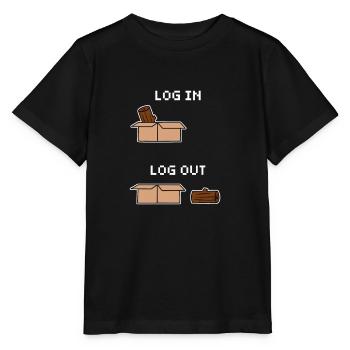Informatique Humour informatique Drôle Connexion Connexion Déconnexion - T-shirt bio MINI CREATOR Stanley/Stella Enfant - noir - Devant - Mikhail (115cm)