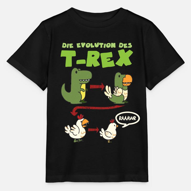 Huhn Hühner T-Rex Dinosaurier Dino - Stanley/Stella Kinder T-Shirt MINI CREATOR  - Schwarz