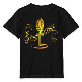 Microphone Chanteur Chanteur Chant musical - T-shirt bio MINI CREATOR Stanley/Stella Enfant - noir - Devant - Mikhail (115cm)