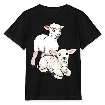 Schafe Ostern Lamm Bauernhof Tiere Kinder Wolle - Stanley/Stella Kinder T-Shirt MINI CREATOR  - Schwarz - Vorne - Mikhail (115cm)