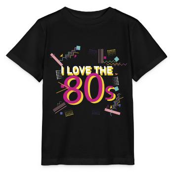 J'aime les années 80 | J'aime le vintage rétro des années 80 - T-shirt bio MINI CREATOR Stanley/Stella Enfant - noir - Devant - Mikhail (115cm)