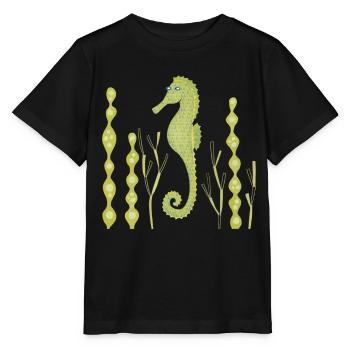 hippocampe - T-shirt bio MINI CREATOR Stanley/Stella Enfant - noir - Devant - Mikhail (115cm)