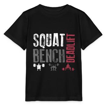 Cadeau d'entraînement de soulevé de terre de banc Squat - T-shirt bio MINI CREATOR Stanley/Stella Enfant - noir - Devant - Mikhail (115cm)