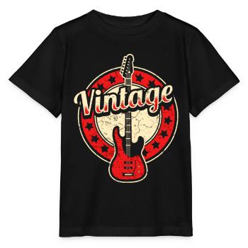 Rock Musik Rock and Roll Vintage Gitarre - Stanley/Stella Kinder T-Shirt MINI CREATOR  - Schwarz - Vorne - Mikhail (115cm)