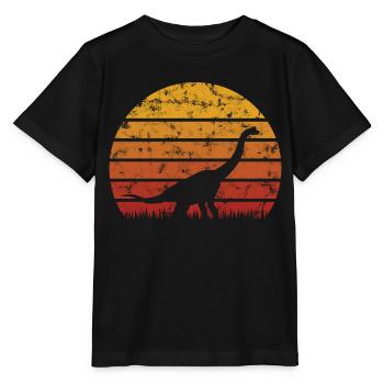 Brachiosaurus dinosaur vintage dinosaur gift - Stanley/Stella MINI CREATOR Kids’ T-Shirt - black - Front - Mikhail (115cm)